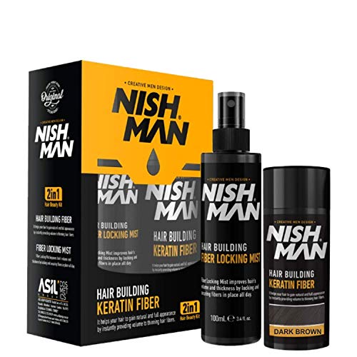Nishman - Fibra Capilar 20gr + Spray Fixador 100ml - Vários Tons