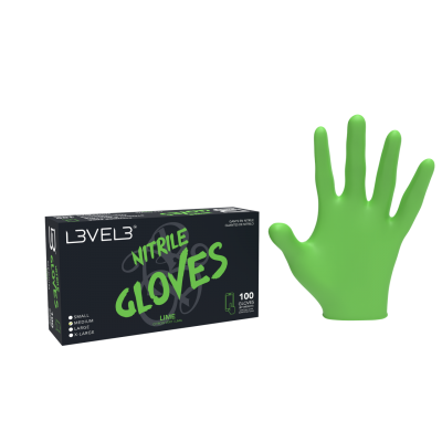 Luvas Nitrilo L3VEL3 Verde Lima (100 uni)