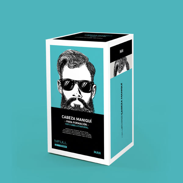 Cabeça Académica de cabelo e barba + Suporte