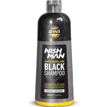 Shampoo Coloração Cabelo & Barba PRETO -  Nishman 400ml