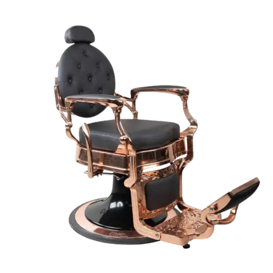 CADEIRA DE BARBEIRO BLACK ROSE GOLD PREMIUM LINE