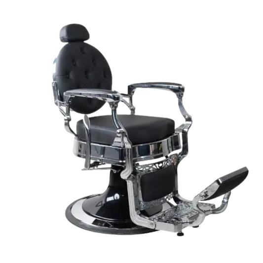 CADEIRA DE BARBEIRO BLACK SILVER PREMIUM LINE