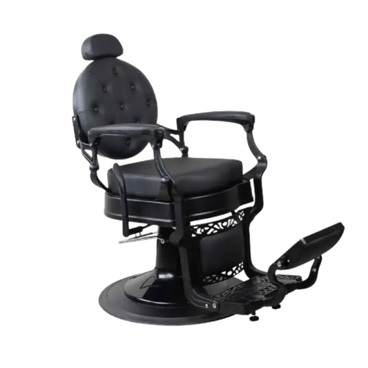 CADEIRA DE BARBEIRO FULL BLACK MATTE PREMIUM LINE