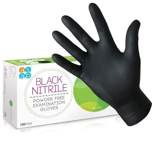 Luvas de Nitrilo Preto Sem Pó - TAM. M